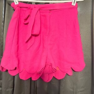 Pink ruffle shorts